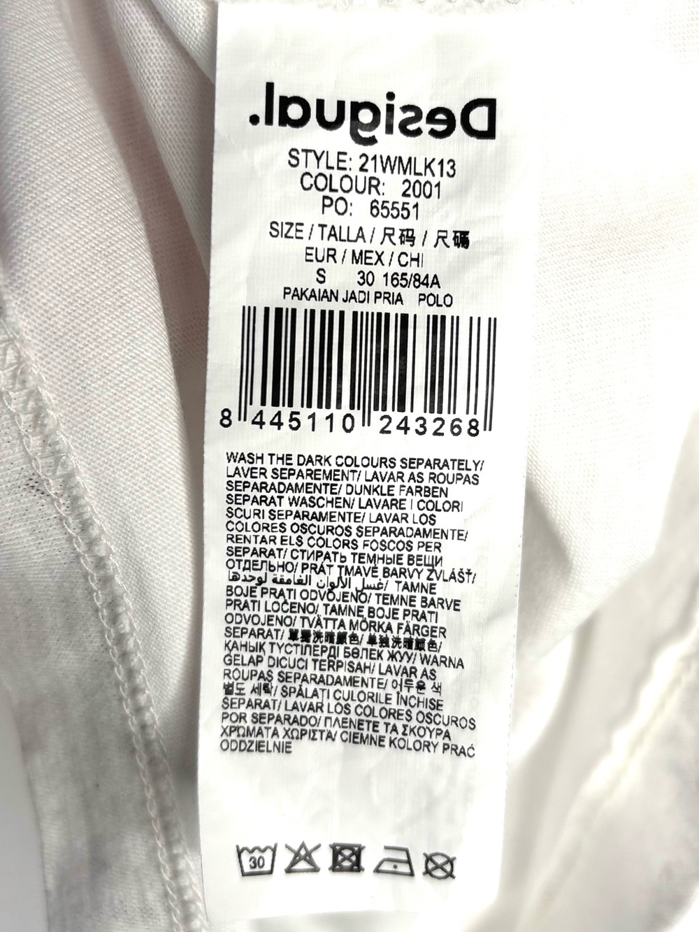 Desigual White Polo with Black Monochrome‎ Landscape Print Cotton NWOT Small - Picture 3 of 6